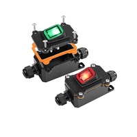 Boîtier d'interrupteur à bascule étanche IP66 16A 30A AC 250V avec indicateur LED rouge, vert, bleu pour contrôle de câble d'alimentation extérieur