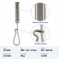 Penjepit Kabel Drop FTTH Baja Tahan Karat 201/304 Anti Karat Tahan Cuaca Awet 2-8mm 2.0KN untuk Kabel Fiber Optik