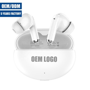 หูฟังไร้สายบลูทูธ 6.0 แบบสเตอริโอ HD ควบคุมด้วยระบบสัมผัส พร้อมเคสชาร์จขนาดกะทัดรัด ผลิตโดยโรงงาน OEM รับผลิตตามแบบที่ลูกค้าต้องการ พร้อมสกรีนโลโก้ - Product Image 1