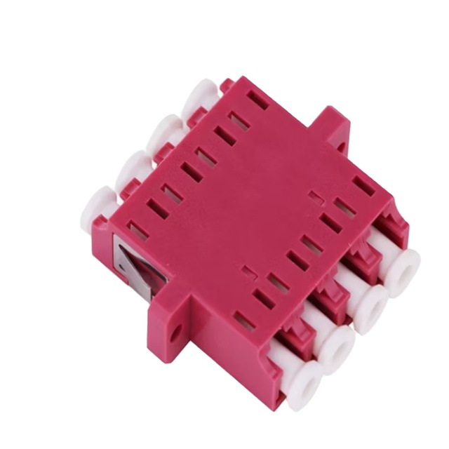 LC Fiber Optic Adapter Quad Multi-Color Sm mm Om3 Om4 Coupler