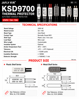 Protector Térmico y Limitador de Temperatura KSD9700/TB05D 5A con Carcasa de Acero para Calentadores de Agua Eléctricos