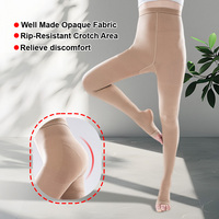 Collants de compression tricotés en Spandex/Nylon 15-20 mmHg, à bout fermé, mi-cuisses, antidérapants, opaques, pour varices
