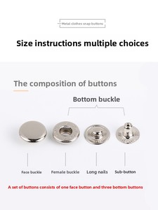 Cao cấp vô hình bốn nút, nút miễn phí, Vòng lồng vào nhau nút kim loại cho áo khoác xuống - Product Image 5