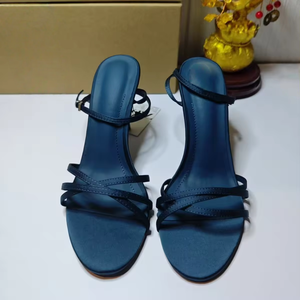 Sandales à talons hauts pour femmes populaires 2026, vente chaude, sandales à talons hauts pour femmes, sandales à bride, sandales bleu foncé noir, talons de bureau en stock - Product Image 4