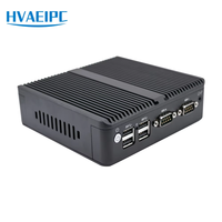 HW N260 Mini PC Tanpa Kipas Intel J1900 J4125 N2840 J6412 2LAN 2COM RS232 RS485 VGA HDMI Auto Power On Watchdog