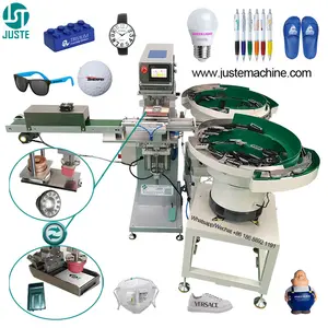 Pad Printing Machine Model 7 Inches Pad Printer With Double Vibrating Disk Feeder Supplies Materials Ceramic Ring Doctor Blade