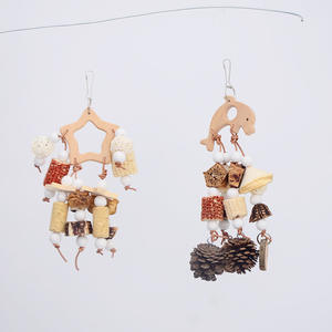 Groot pioenroos vogel speelgoed papegaai kauwspeelgoed natuurlijk multicolor hangend houten vogelspeelgoed met snavelvijzel voor parkieten & tijgerhuidvogels - Product Image 2