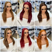 Perruques Lace Front transparentes HD Perruque de cheveux humains droite sans colle Perruques de cheveux vierges alignés sur les cuticules