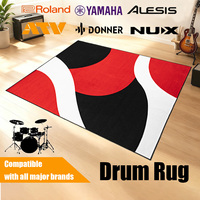Tapis de batterie musical en gros, design personnalisé, tapis de scène pour exposition, spectacle, cadeau, tapis de sol pour batterie, tapis pour ensemble de batterie