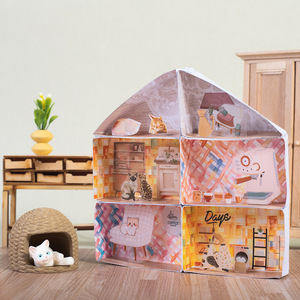 En gros 10 Autocollants Par Paquet <span class=keywords><strong>Chat</strong></span> Maison <span class=keywords><strong>Journal</strong></span> Série Maison Aménagement Paysager Découpé Matériel Décoratif Collage pour La Décoration De Vacances - Product Image 6