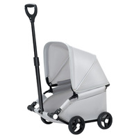 Poussette pour petit chien, légère, pliable, en Oxford, chariot 3 mm, étanche IPX4, écologique, pour les promenades en extérieur, Teddy French