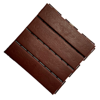 Matière plastique Style design européen Fonction antidérapante Carreaux de sol Type 12 lamelles Carrelage de terrasse à emboîtement-Noir