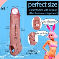 Sex Toy Super Soft Delay Ejaculation Male Cock Realistic Dildo Condoms Reusable Thick Silicone Large Penis LM-CT602-1-M
