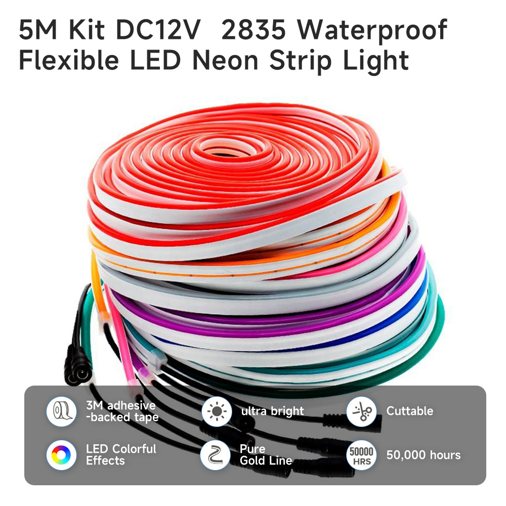 Oupdate 16.4ft/5m EL Wire Pink Neon Light, Flexible Strobing Electroluminescent Wire, Glowing Rope Lights For DIY Neon Signs, Parties, Halloween, Cosplay, Decoration, Make Your Own Neon Sign Kit