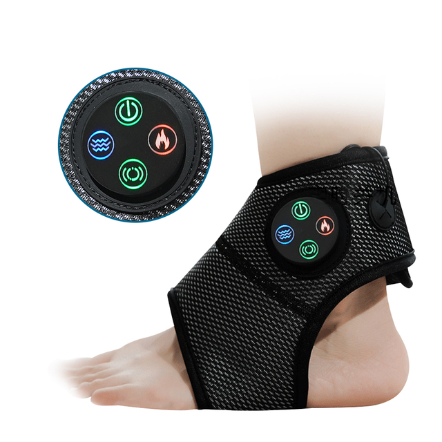 Rechargeable Compression Air Ankle Foot Massage Electric Vibration Hot Compress Heating Brace Ankle Massage Smart Ankle Massage