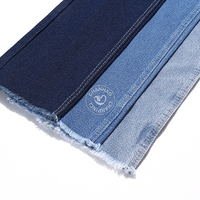 Bleu 80% Coton Motif Ondulé Jacquard Denim Tissu pour Jeans 10.5 Oz Haute Qualité Denim Tissu En Gros