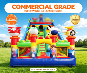 Château gonflable commercial multicolore à thème de personnage de dessin animé, design arc-en-ciel lumineux, en PVC, installation facile, capacité 500 kg, pour extérieur - Product Image 6