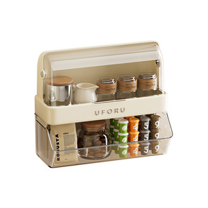 Uforu Tea Bag Storage Box 2 Tier Flip Top Lid Large Capacity <b>Desktop</b> Organizer For Coffee And Tea - Product Image 1