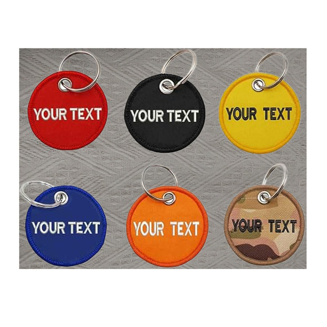 For Keyring for Crate Backpacks Car Motorcycles Customize Name Number Tag Text Double Side Embroidery Patch