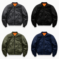 Blouson bombardier MA1 en coton épais pour hommes logo personnalisé de haute qualité Blouson aviateur Letterman