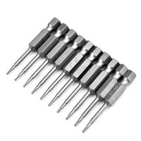 Embouts de tournevis Torx chinois S2 T6, 50 mm, entraînement hexagonal 1/4, acier magnétique, jeu de 9 embouts en boîte, OEM
