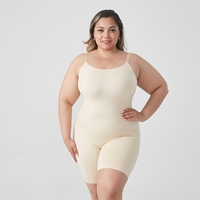 Body moldeador de mujer con cuello redondo, corte bajo, ceñido a la cintura, sin costuras, estilo tirantes, de nailon y elastano, con control abdominal elástico