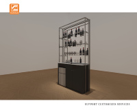 Magasin de détail personnalisé moderne et robuste porte coulissante en verre en alliage d'aluminium vitrine pleine vision vitrine LED