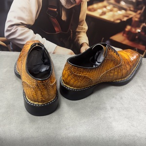 Zapatos Formales de Cuero para Hombre, Coloridos, con Cordones, Punta en Pico, 100% Cuero, Zapatos de Boda Antideslizantes - Product Image 2