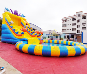 Thương Mại Trẻ Em Giải Trí Nhảy Waterslide Thoát Nhà Chateux Gonflables Inflatables Trượt Nước Với Hồ Bơi - Product Image 4
