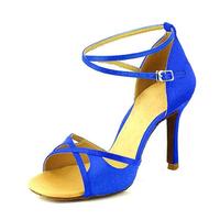 Chaussures de danse salsa/latine pour femmes, en daim doux et tendance, talon de 9 cm, avec doublure en coton