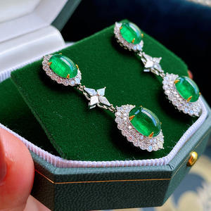 新作ラボエメラルドイヤリングパーティーウェディングドロップダングルイヤリング女性用ブライダルプロミスエンゲージメントジュエリーギフト - Product Image 3