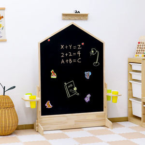 Tableau de dessin en bois pour enfants, tableau blanc magnétique réversible, tableau noir pour enfants de 3 à 6 ans, jouet éducatif sur pied - Product Image 2
