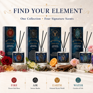Diffuseur de parfum mystique signe du zodiaque Feu, senteur ambre et rose épicée, pour une fragrance d'ambiance inspirée de l'astrologie - Product Image 1