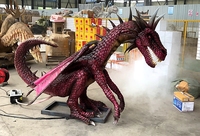 Dragon Animatronic Western Smoke Spray Modèle de dragon réaliste pour le divertissement des enfants Trampoline Park Decoration