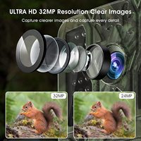 Caméra de surveillance de la faune, caméra de chasse à vision nocturne, caméra de chasse 4K IR avec objectif grand angle