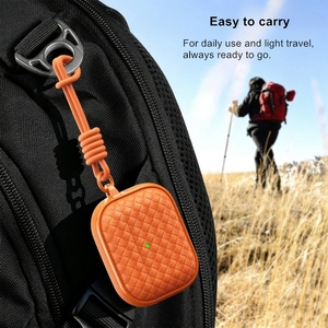Étui pour écouteurs en TPU à texture cuir tressé pour AirPods 5 4 pour AirPods <span class=keywords><strong>Pro</strong></span> 3 2 Housse de protection antichoc avec cordon porte-clés - Product Image 6