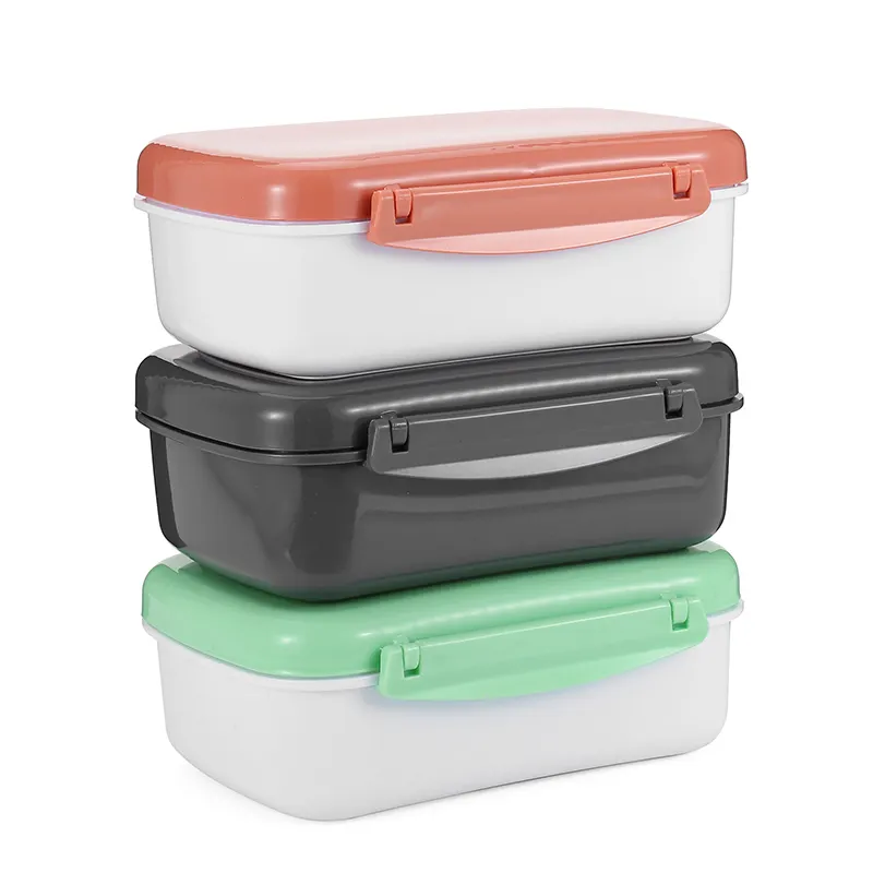 Dubbele Tier Plastic Kinderen Inklapbare Siliconen Afdichting Bento Lunch Box Voor Kinderen