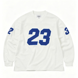 Camiseta de Hockey Blanca Personalizada 26-27, Número 23, Estampado Tackle Twill, Cuello Redondo, Manga Larga, Unisex, para Adultos - Product Image 1