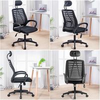 Chaise de bureau pivotante à dossier haut avec appui-tête confortable, chaise de conférence pour personnel de bureau à domicile, chaise d'étudiant pour dortoir