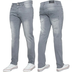 Pantalones de mezclilla ajustados de hombre de alta calidad, estilo urbano, con decoración de agujeros, lavado claro y oscuro, ¡gran oferta! - Product Image 2