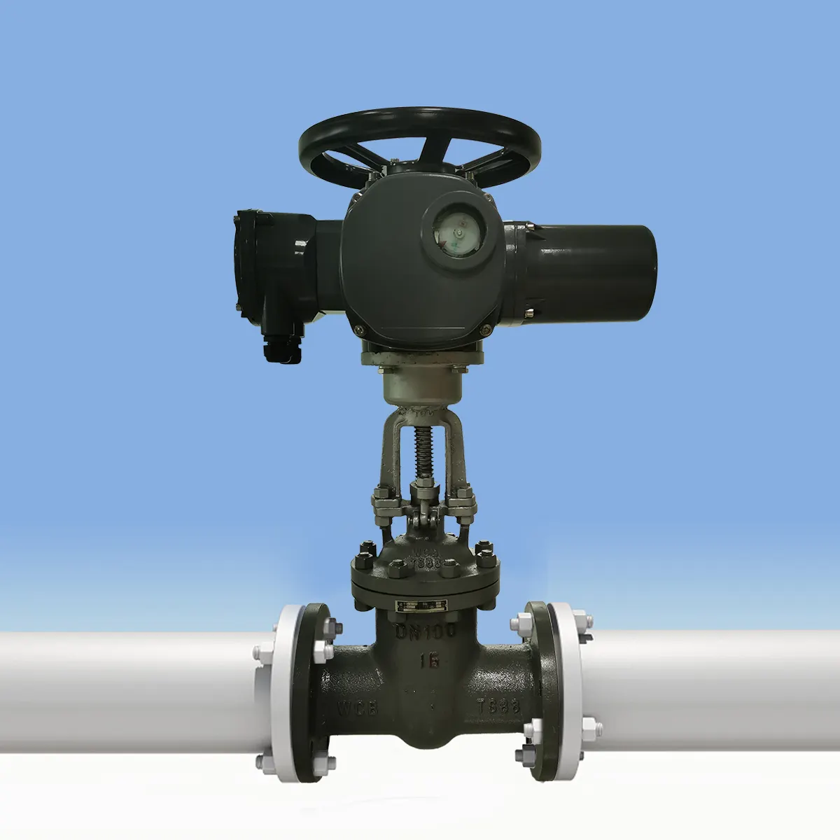 Double flange on/off type electric 4 inch gate Valve carbon steel 150LB 300LB 380V DN100 Multi-turn Motorized Electric Actuator