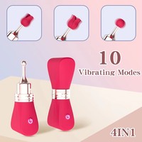 Schmetterlingsförmiger 4-in-1 Vibrator 10 Modi Präziser Klitoris-G-Punkt-Stimulator Mini-Bullet 3 Silikonköpfe USB-Aufladbar Erwachsenen-Sexspielzeug