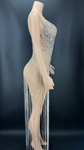 Nightclub Gogo Show <strong>Dress</strong> Crystal Applique Diamond Tassel Prom <strong>Dresses</strong> <strong>Debut</strong> Evening Gown Singer Club Party <strong>Dress</strong> - Product Image 6