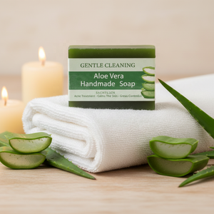 <span class=keywords><strong>Sapone</strong></span> Solido Artigianale di Alta Qualità all'<span class=keywords><strong>Aloe</strong></span> <span class=keywords><strong>Vera</strong></span> Anti-Acne e Sbiancante 100g per Bagno e Toilette - Product Image 4