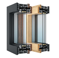 Fenêtre coulissante en bois recouvert d'aluminium GREATMEN, style nordique, passive, double vitrage, insonorisée, triple isolation thermique