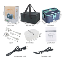 60w 12v 24v 110v 220v Boîtes à lunch électriques Chauffe-aliments Tiffin Boîte à lunch USB auto-chauffante en acier inoxydable Bento Boîte à lunch Boîte à lunch