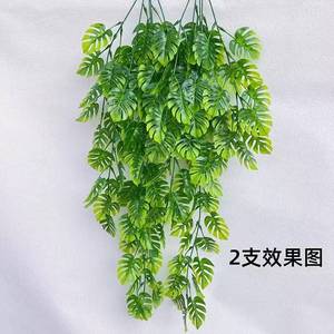 Shangyi Artificial Monstera <b>Leaf</b> Vine Green <b>Wall</b> Hanging Plant <b>Decor</b> 30cm-100cm Plastic Bouquet Home Decoration - Product Image 3