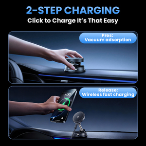 Nouveauté 2026 N52 Chargeur de voiture sans fil 15W à adsorption magnétique puissante et rotation mains-libres pour cuir - Product Image 6