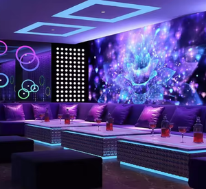 ไนท์คลับวอลเปเปอร์ความบันเทิงสติกเกอร์<span class=keywords><strong>ตกแต่ง</strong></span>บ้านภาพจิตรกรรมฝาผนังไฟบัวและหัวใจเรืองแสง - Product Image 2