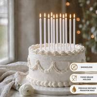 12 bougies scintillantes de 4,8 mm de diamètre pour décorations de fête, fabrication de bougies pour gâteau d'anniversaire, support de bougie pour Pâques, Nouvel An